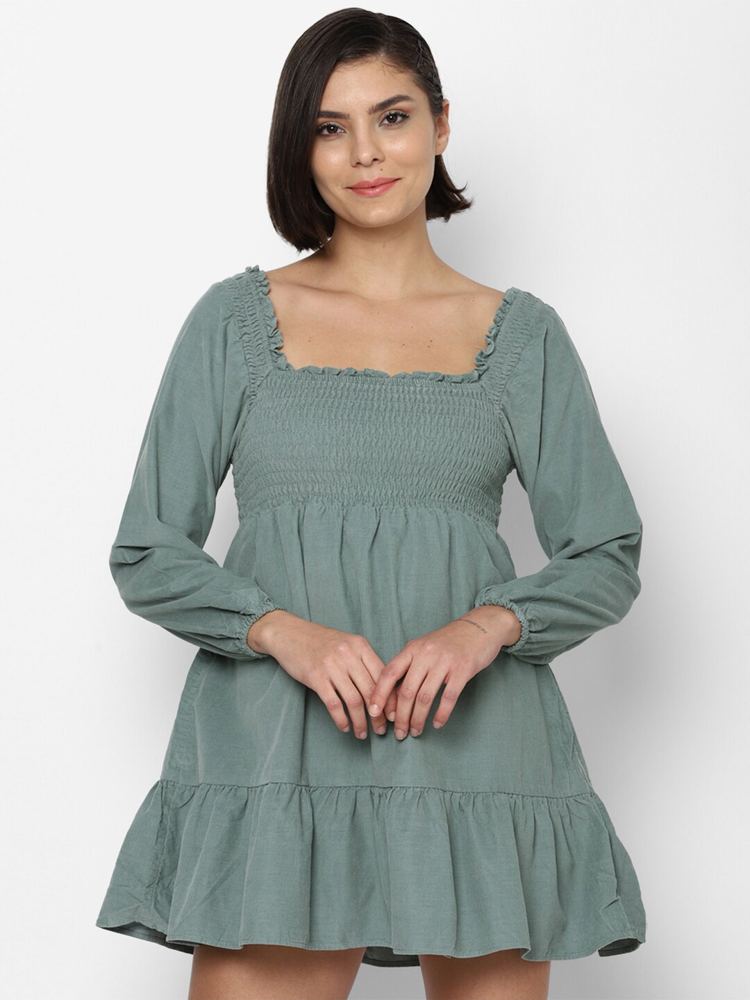 

AMERICAN EAGLE OUTFITTERS Mini Pure Cotton Dress, Green