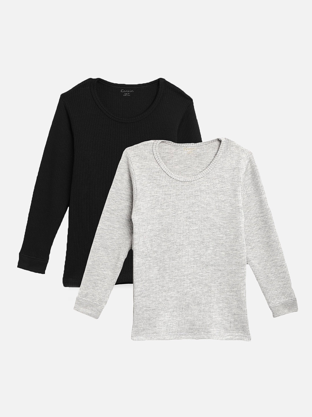 

Kanvin Boys Pack Of 2 Thermal Tops, Black