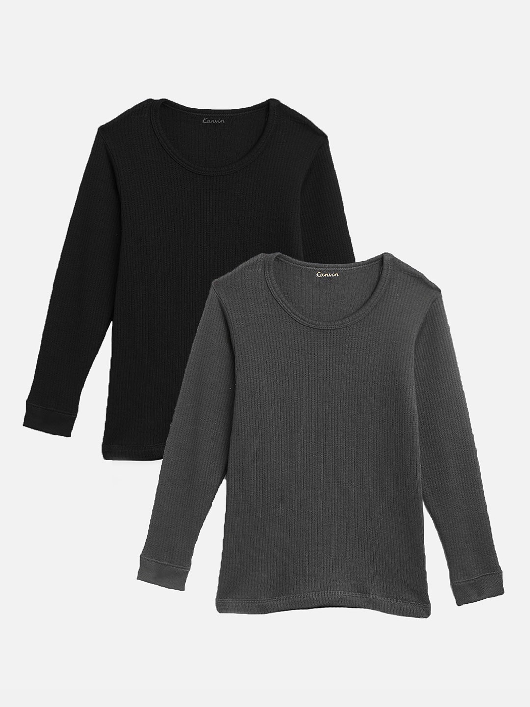 

Kanvin Boys Pack Of 2 Thermal Tops, Black