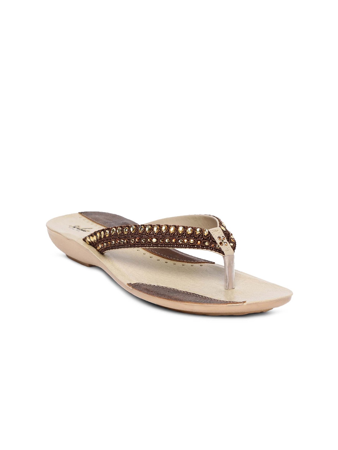 

Paragon Women Embellished Open Toe Flats, Brown