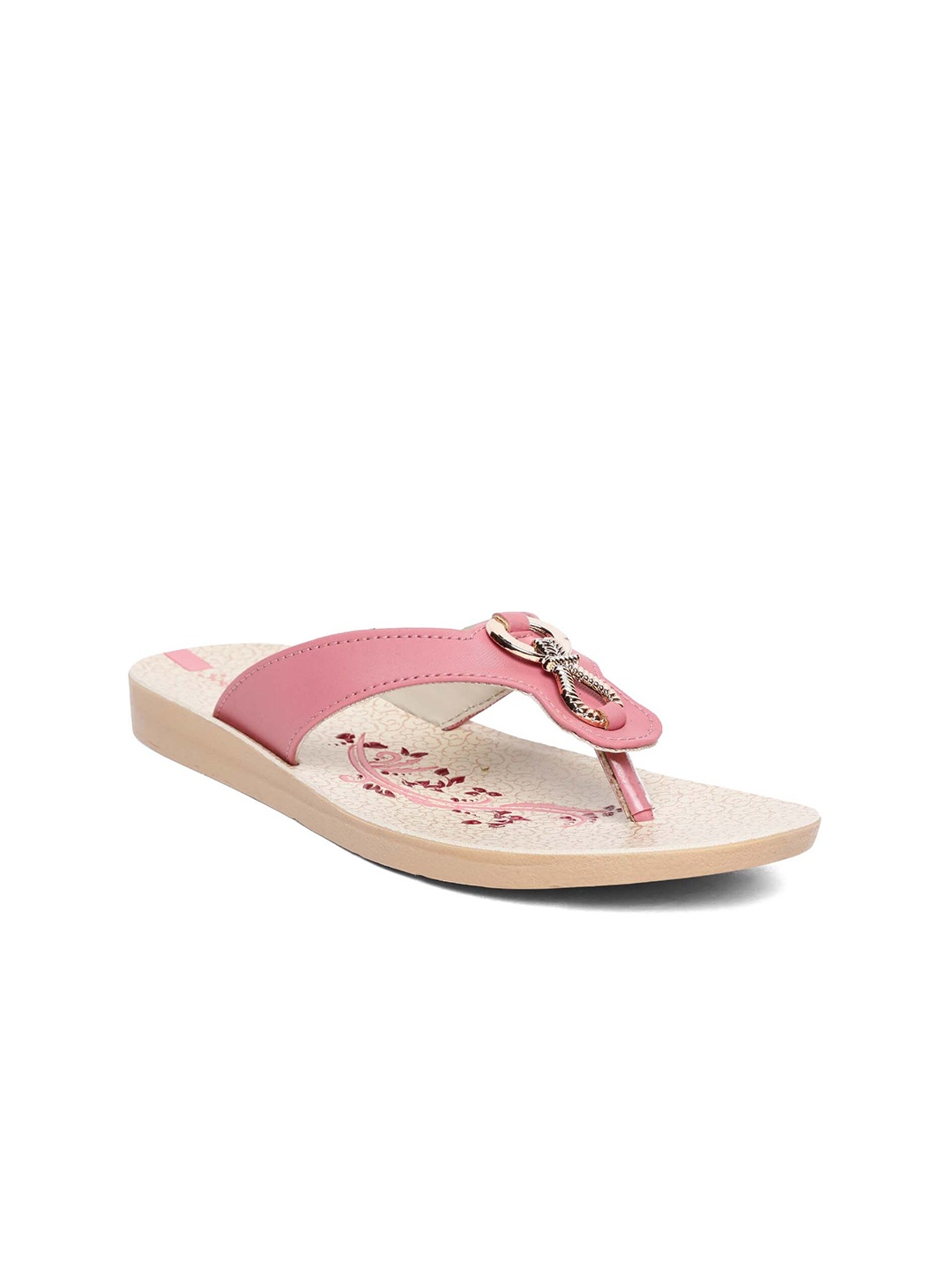 

Paragon Women Pink Open Toe Flats with Buckles