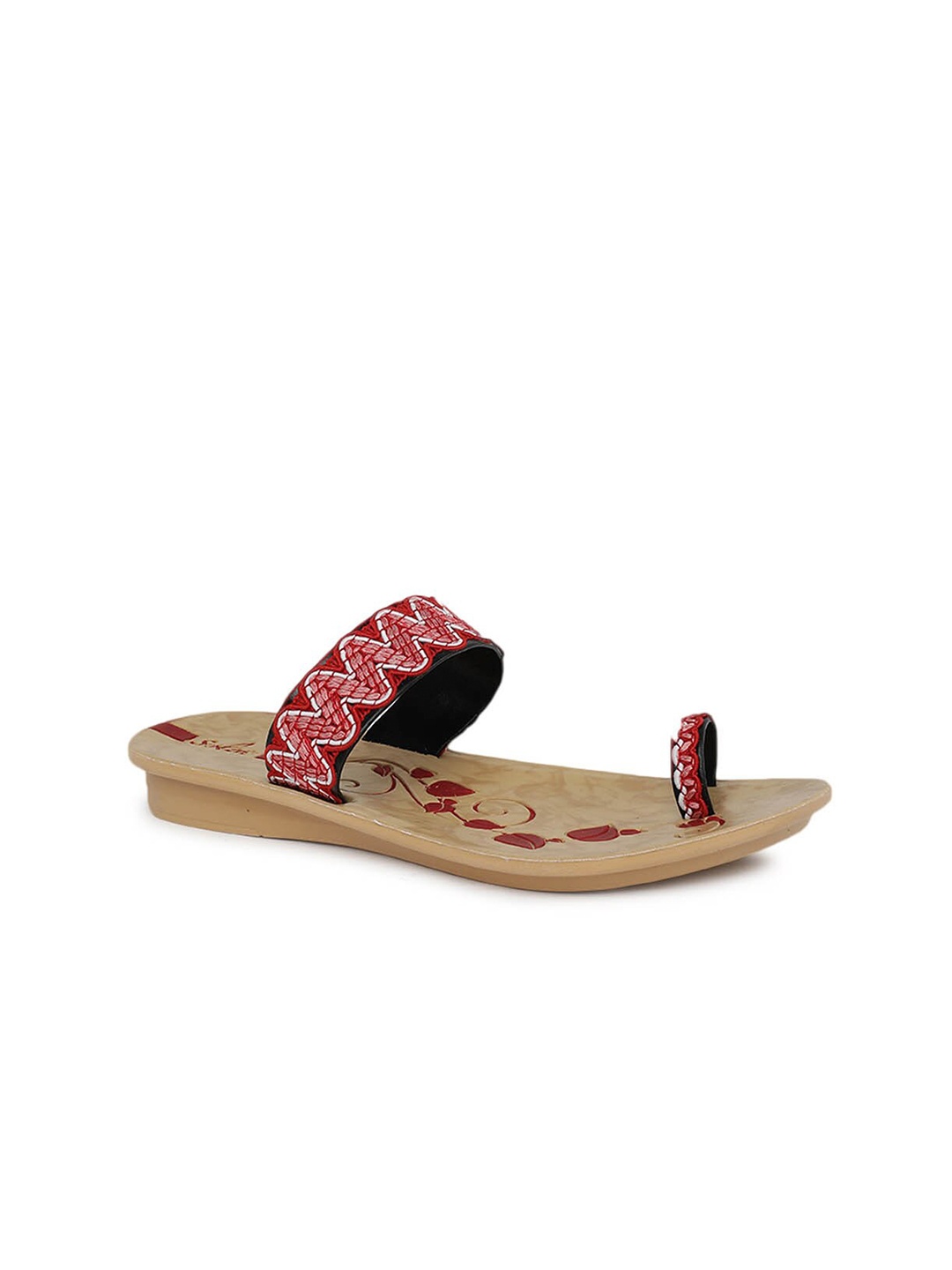 

Paragon Women Embroidered Ethnic One Toe Flats, Red