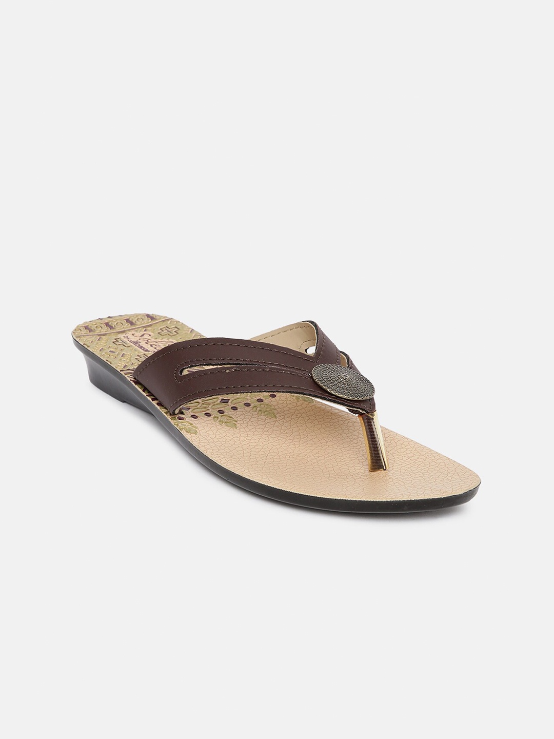 

Paragon Women T-Strap Flats, Coffee brown