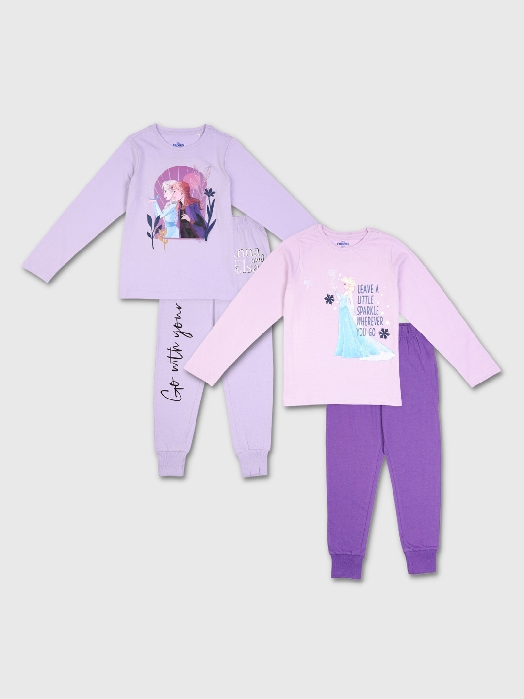 

Nap Chief Girls Set of 2 Frozen Printed Cotton Night suit, Lavender