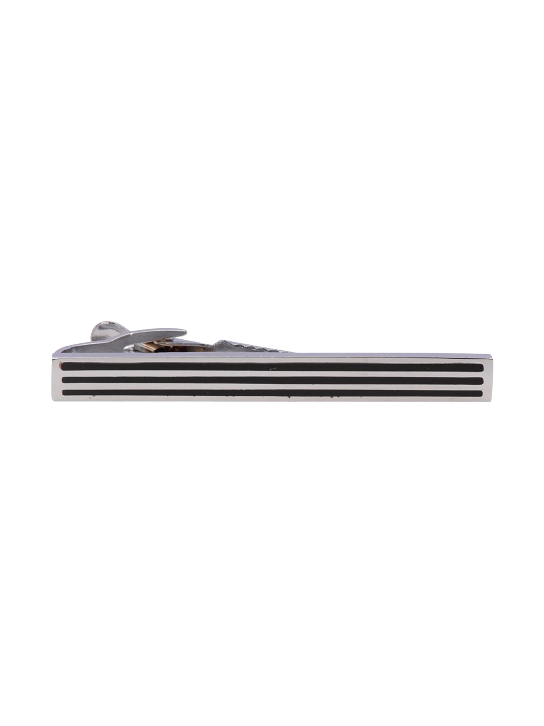

The Tie Hub Men Silver-Toned & Black Brooch Tie Pin