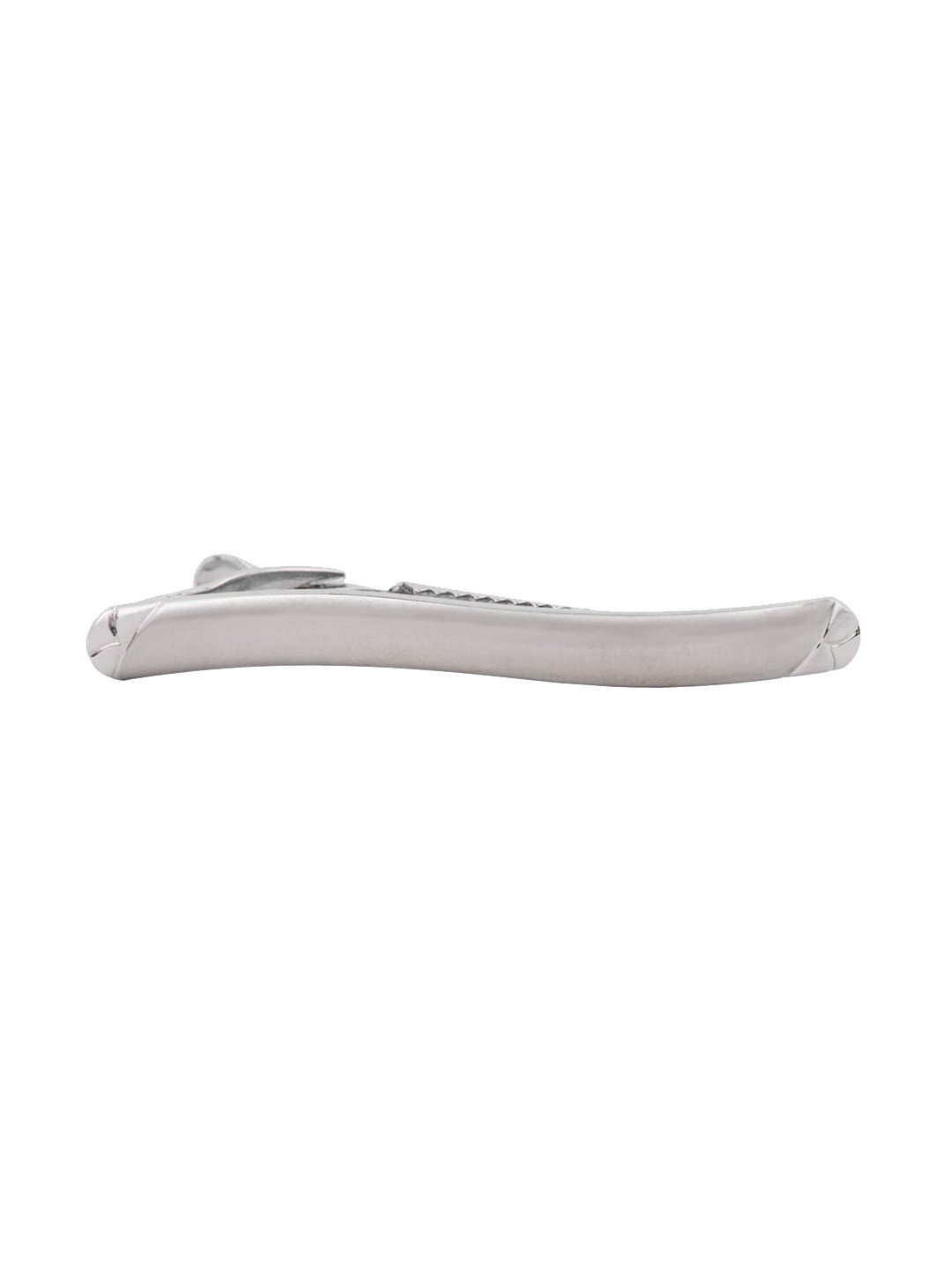 

The Tie Hub Men Silver-Toned Solid Wave Tie Bar