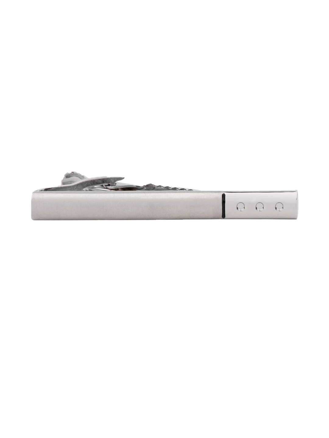 

The Tie Hub Men Silver-Toned Textured Diamond Studded Tie Bar