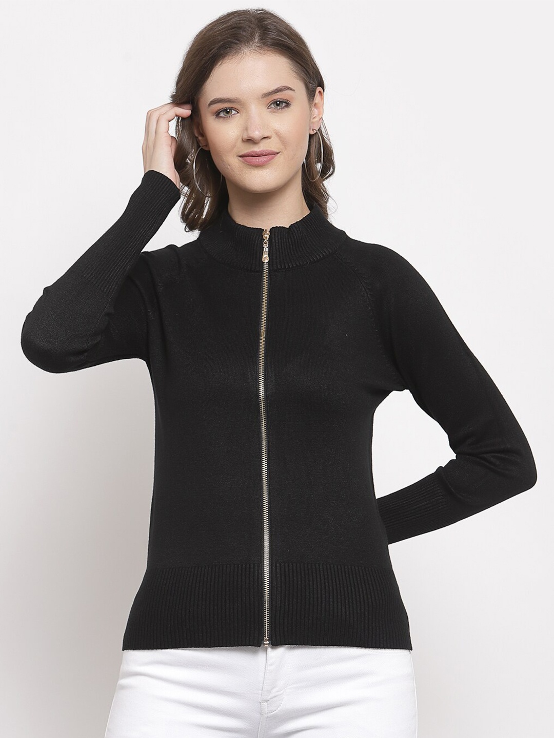 

Mafadeny Women Black Cardigan