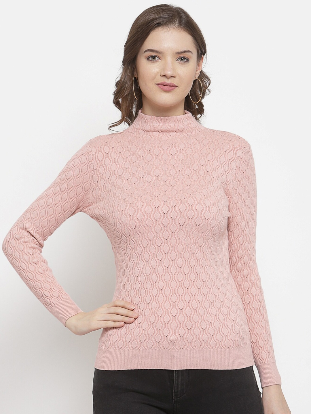 

Mafadeny Women Pink Pullover Sweater