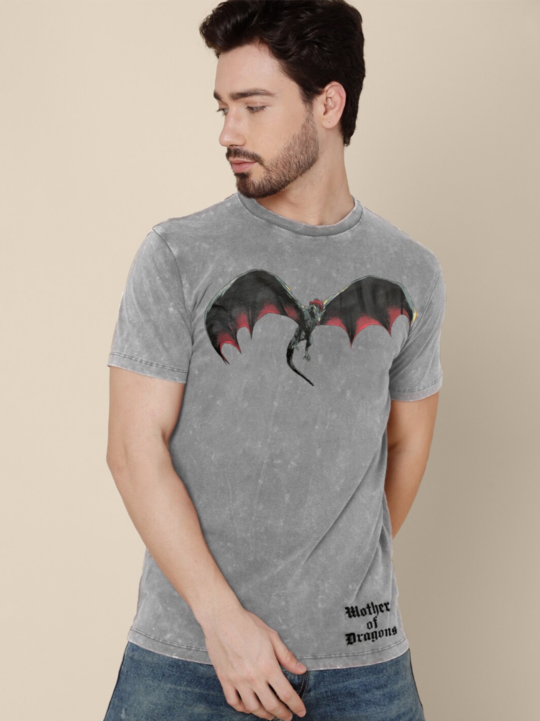 

Free Authority Game Of Thrones Printed Tshirt For Men, Grey