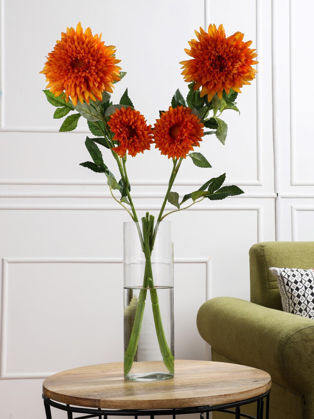 

OddCroft Set Of 2 Orange Dahlia Artificial Flowers Sticks