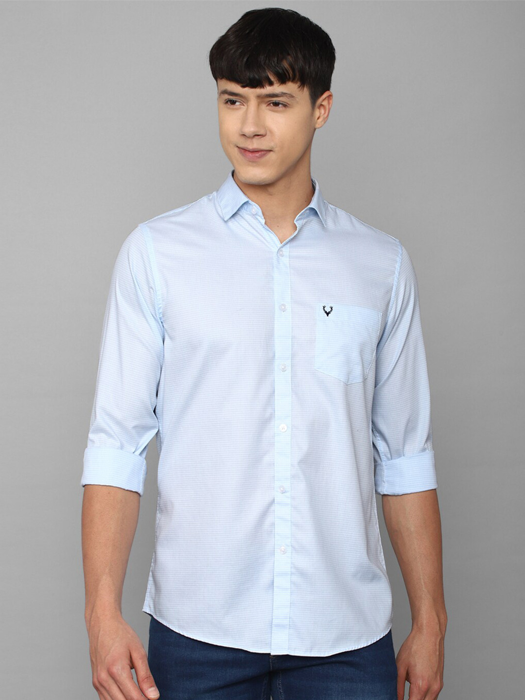 

Allen Solly Men Slim Fit Casual Cotton Shirt, Blue
