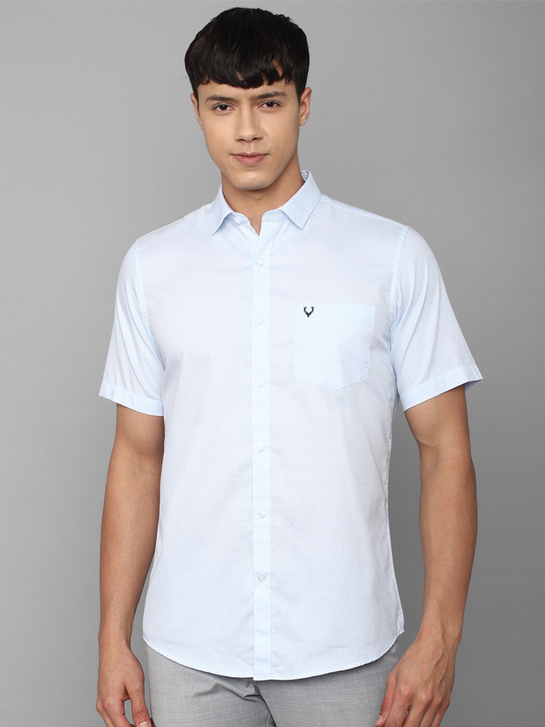 

Allen Solly Men Slim Fit Casual Cotton Shirt, Blue