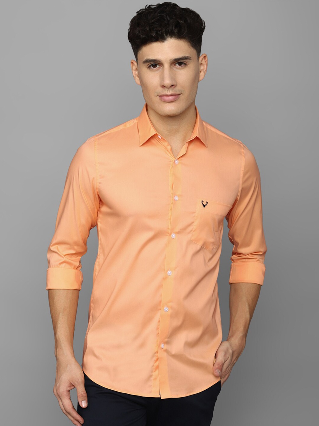 

Allen Solly Men Slim Fit Casual Cotton Shirt, Peach