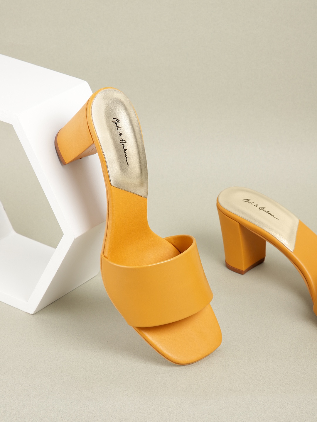

Mast & Harbour Women Block Heels, Mustard
