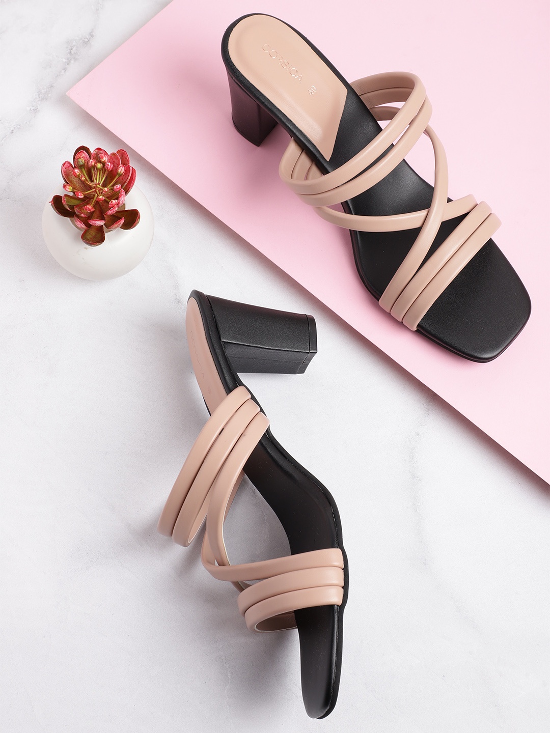 

CORSICA Women Strappy Block Heels, Nude