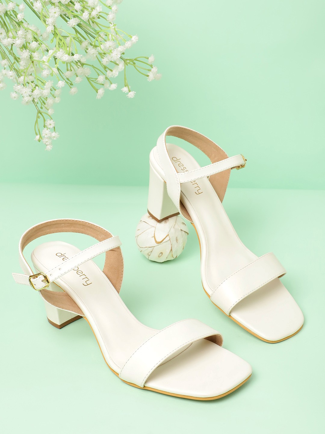 

DressBerry Women Block Heels, White