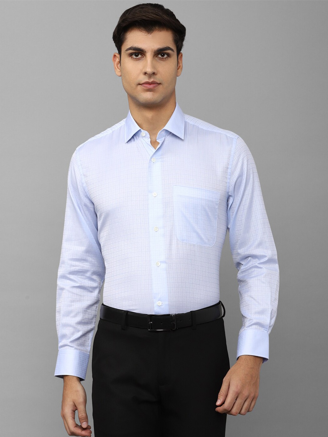 

Luxure by Louis Philippe Men Pure Cotton Formal Shirt, Blue