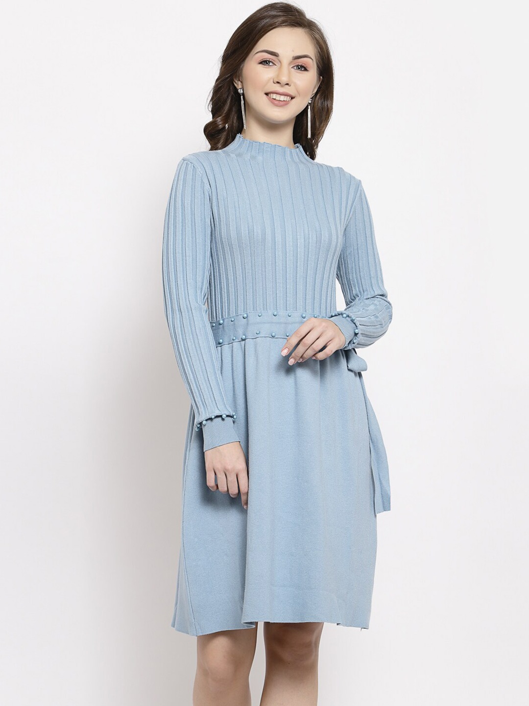 

Mafadeny Fit & Flare Sweater Dress, Blue