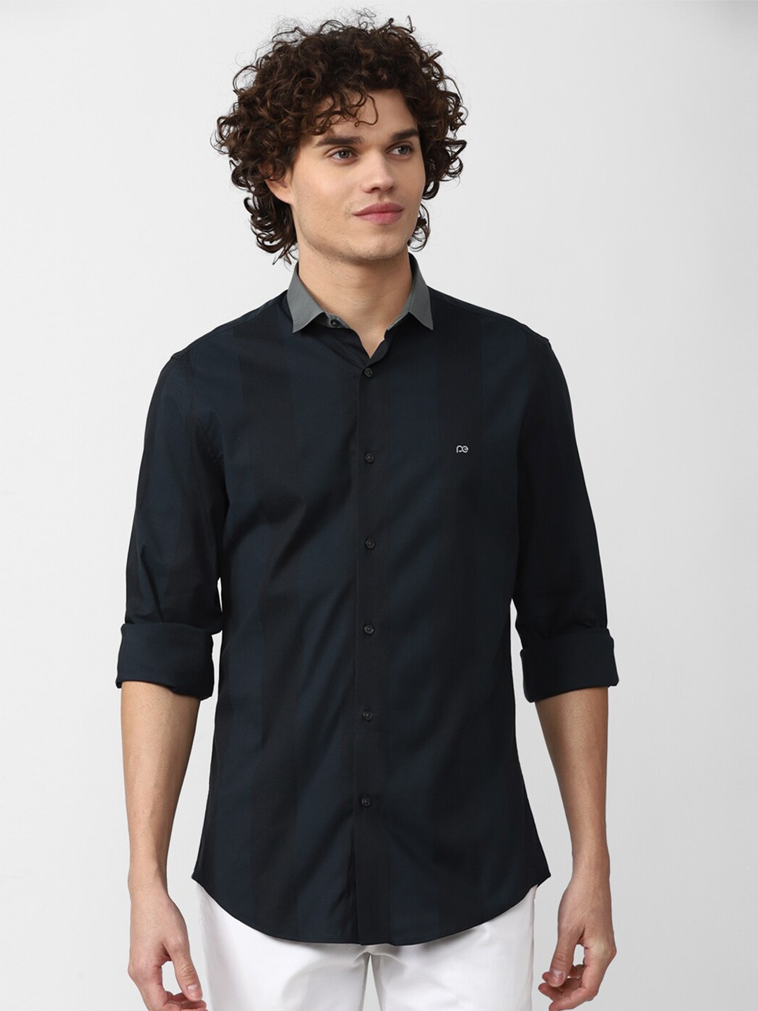 

Peter England Slim Fit Striped Casual Shirt, Navy blue