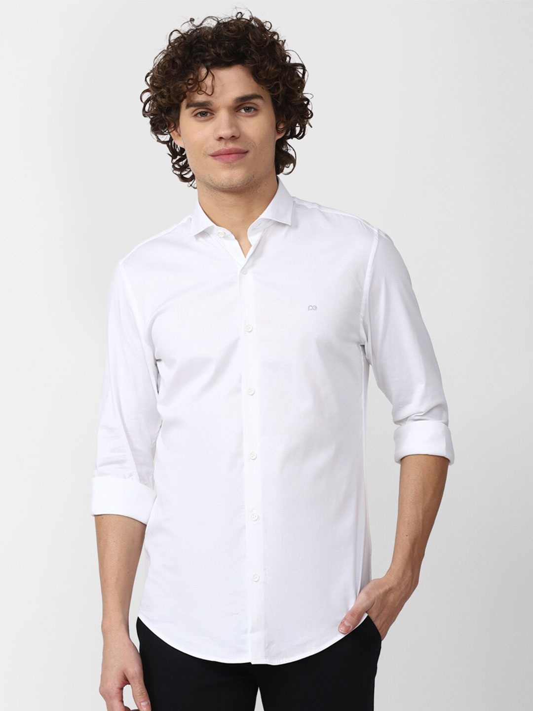 

Peter England Men White Slim Fit Casual Shirt
