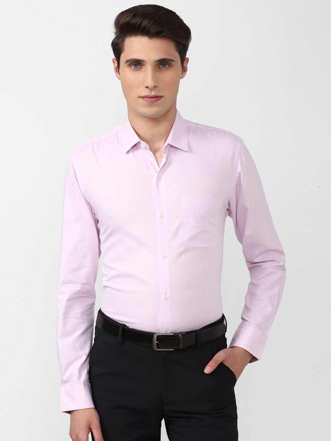 

Peter England Men Slim Fit Formal Shirt, Pink