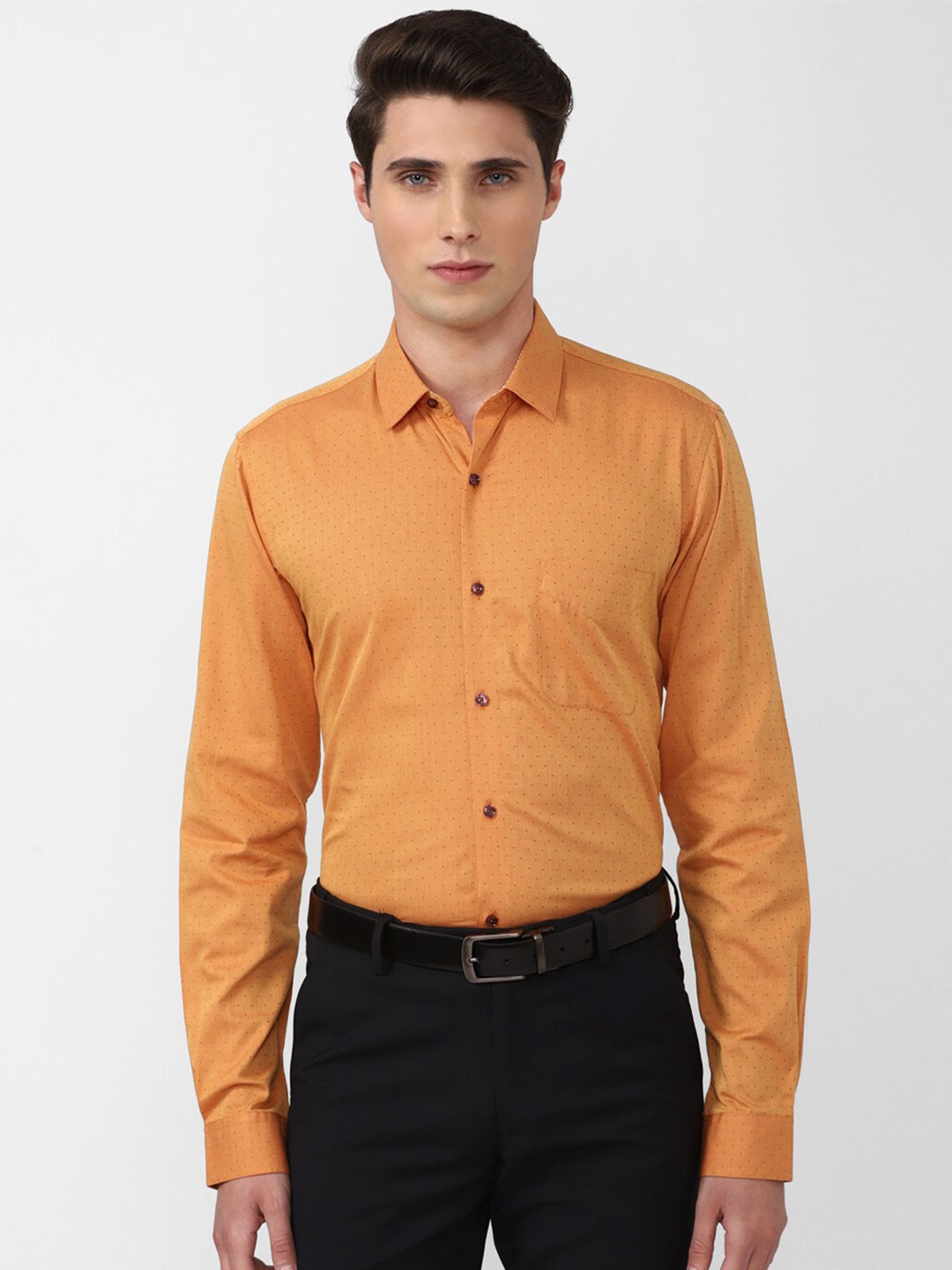

Peter England Slim Fit Printed Formal Shirt, Orange