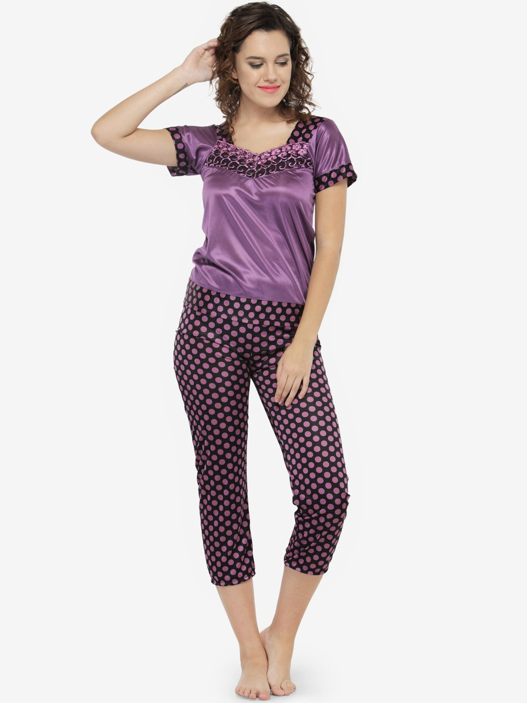 

N-Gal Women Night suit, Purple