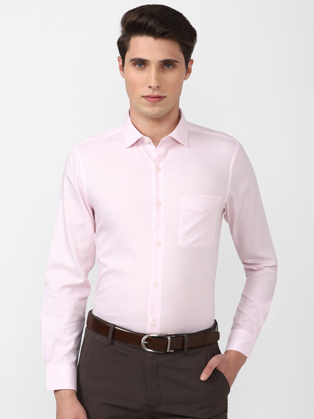 

Peter England Elite Men Pink Slim Fit Formal Shirt