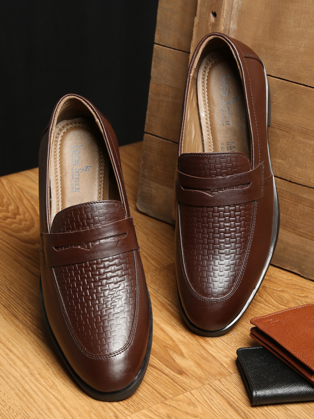 

LOUIS STITCH Men Brown Moccasins Italian Leather Formal Shoes