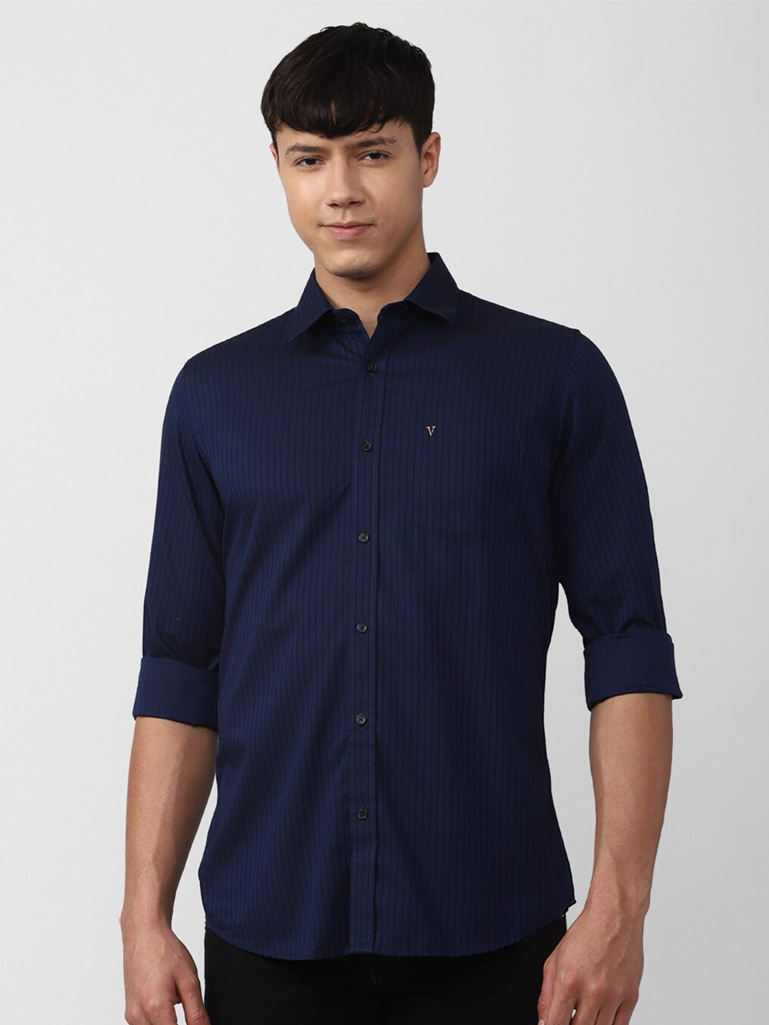 

Van Heusen Sport Men Slim Fit Grid Tattersall Checked Pure Cotton Casual Shirt, Blue