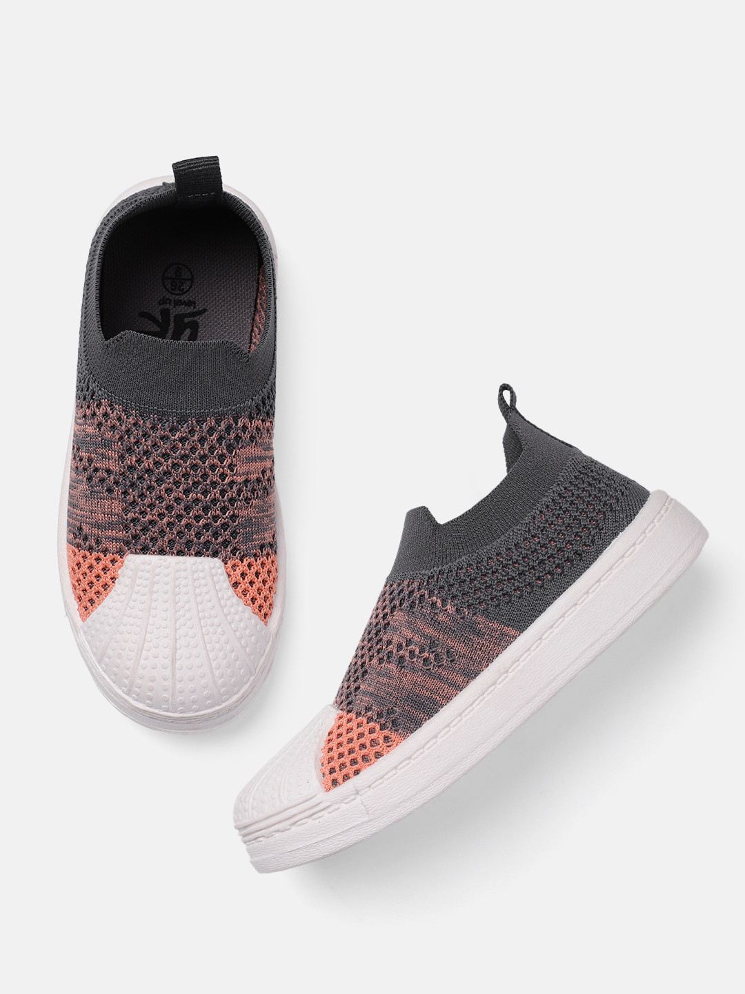 

YK Kids Printed Slip-On Sneakers, Grey