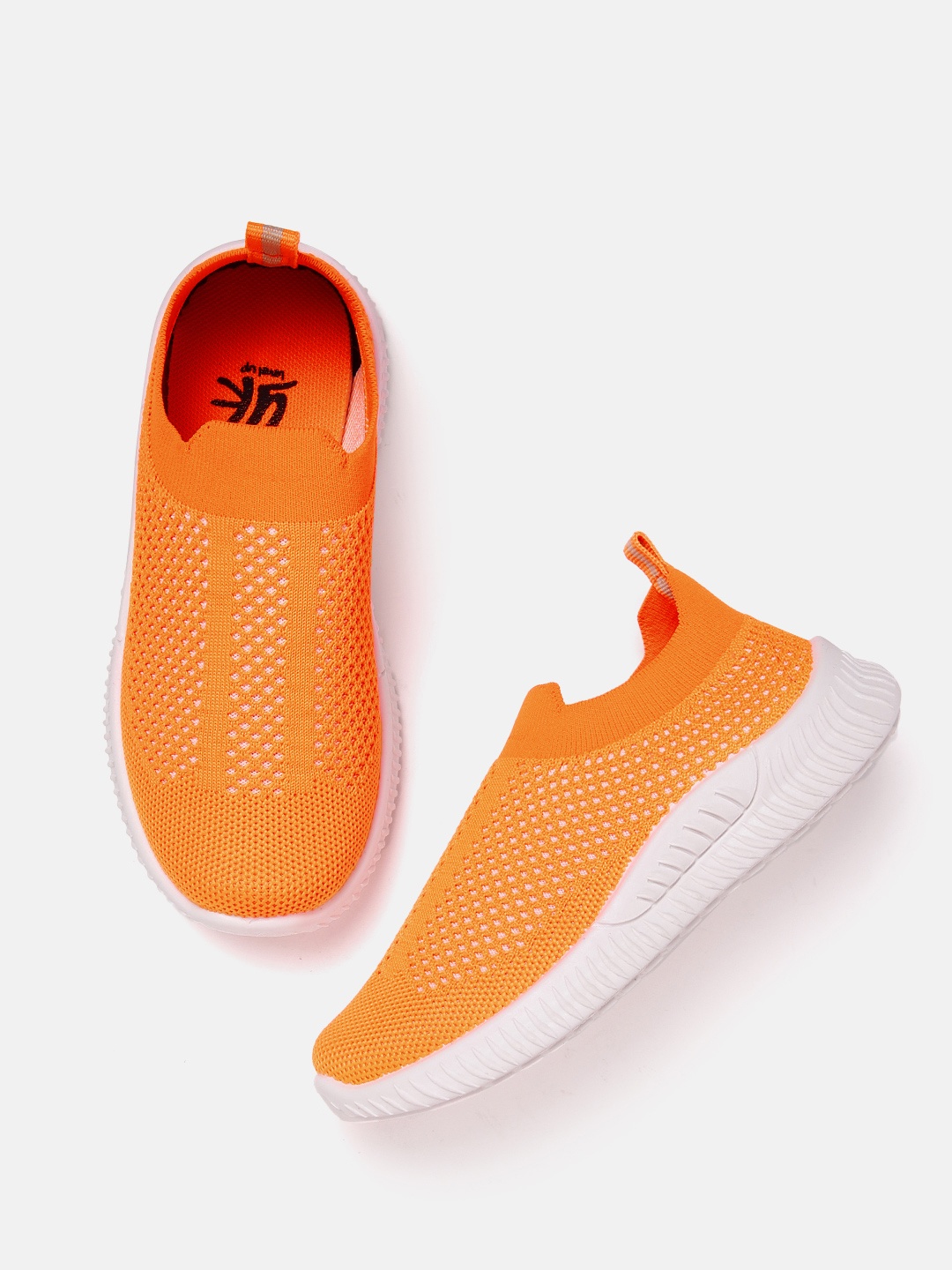 

YK Kids Woven Design Slip-On Sneakers, Orange