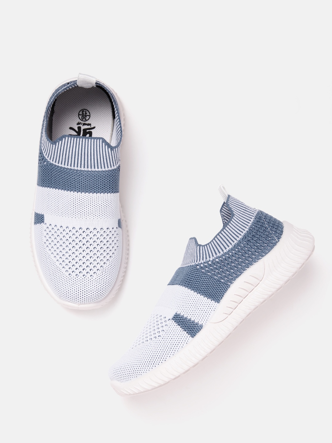 

YK Kids Woven Design Slip-On Sneakers, Blue