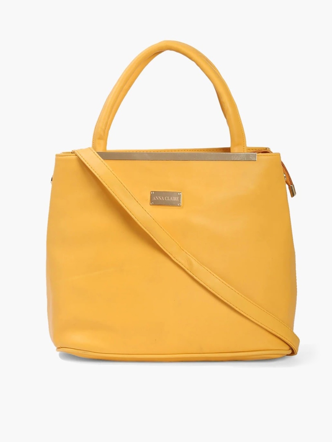 

Anna Claire PU Structured Handheld Bag, Mustard
