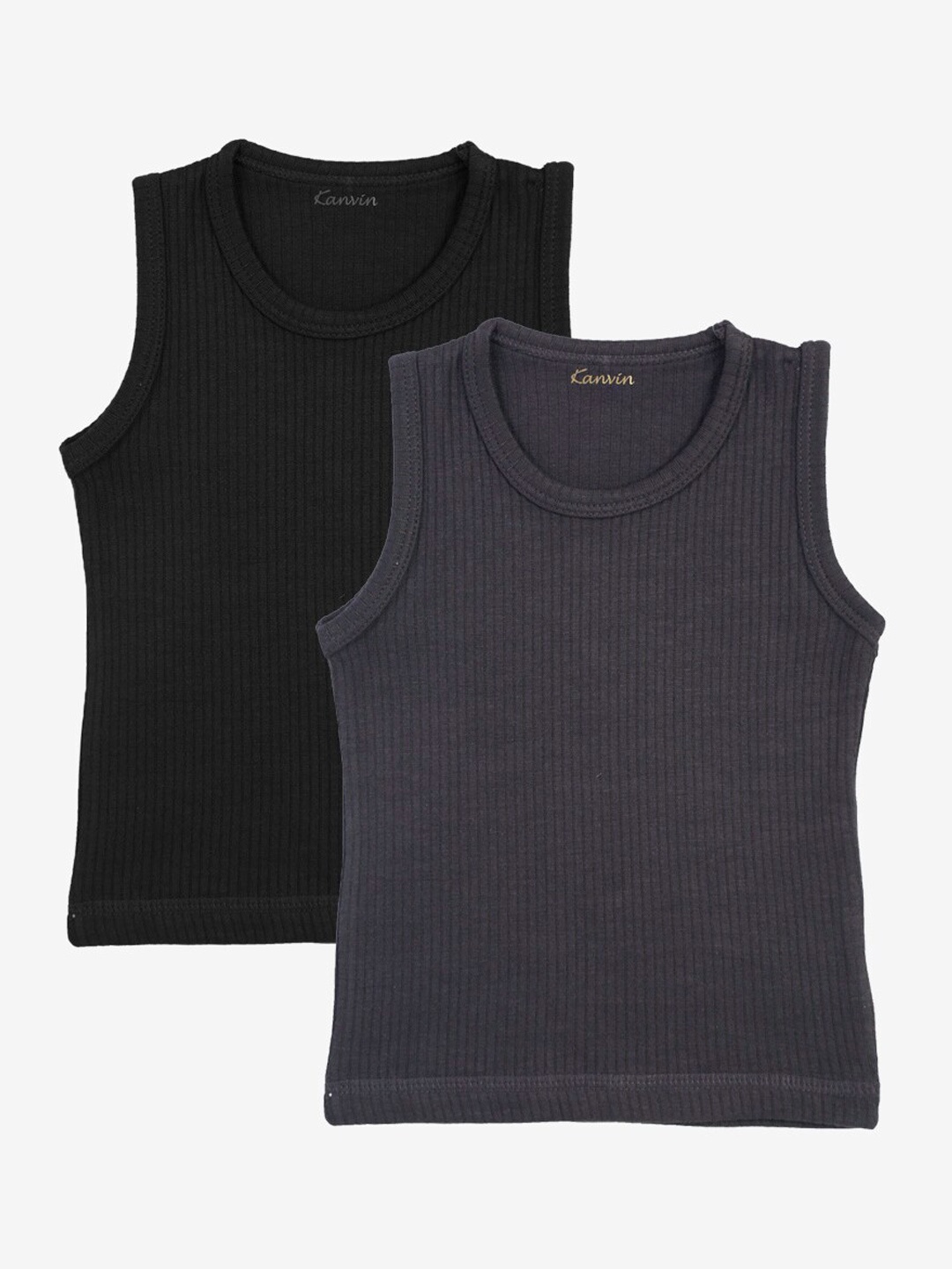 

Kanvin Boys Pack Of 2 Thermal Tops, Black