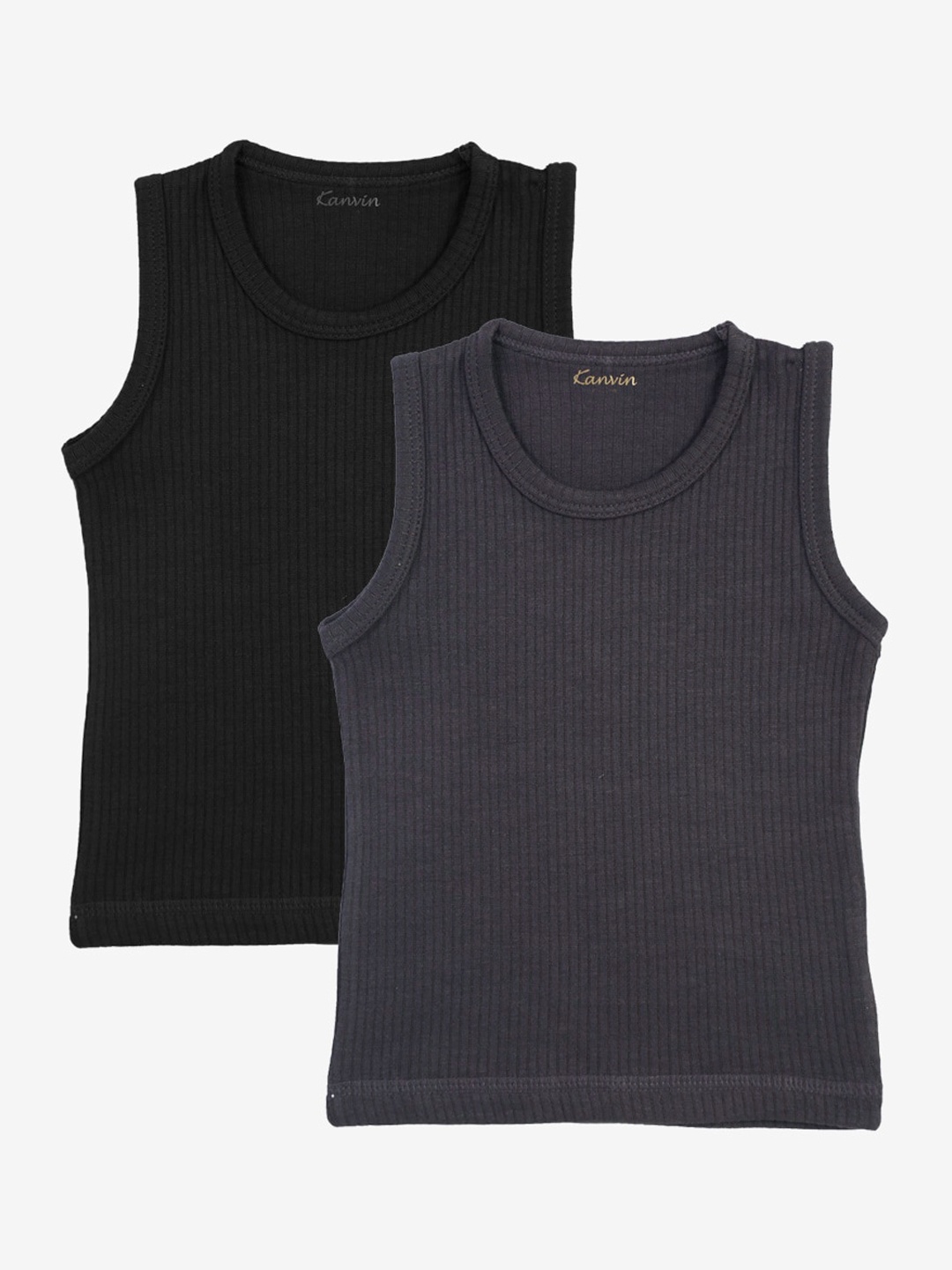 

Kanvin Boys Pack Of 2 Thermal Tops, Black