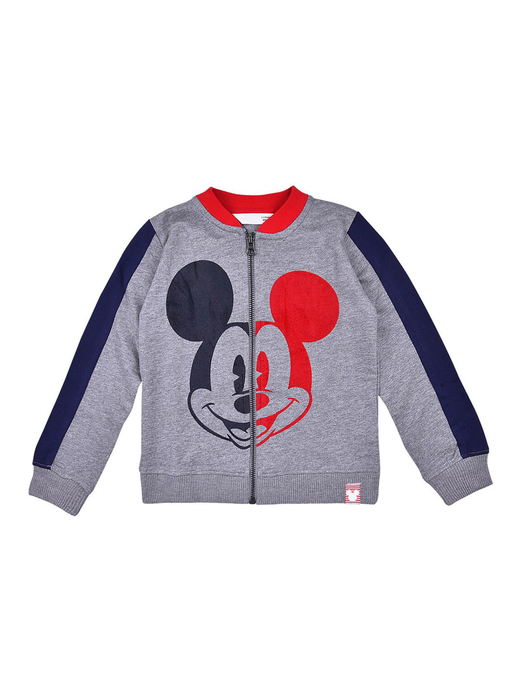 

Wish Karo Boys Grey Colourblocked Lightweight Crop Outdoor Bomber with Patchwork Jacket