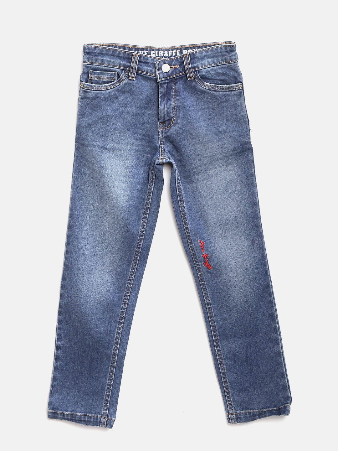 

Blue Giraffe Boys Blue Original Fit Mid-Rise Clean Look Jeans