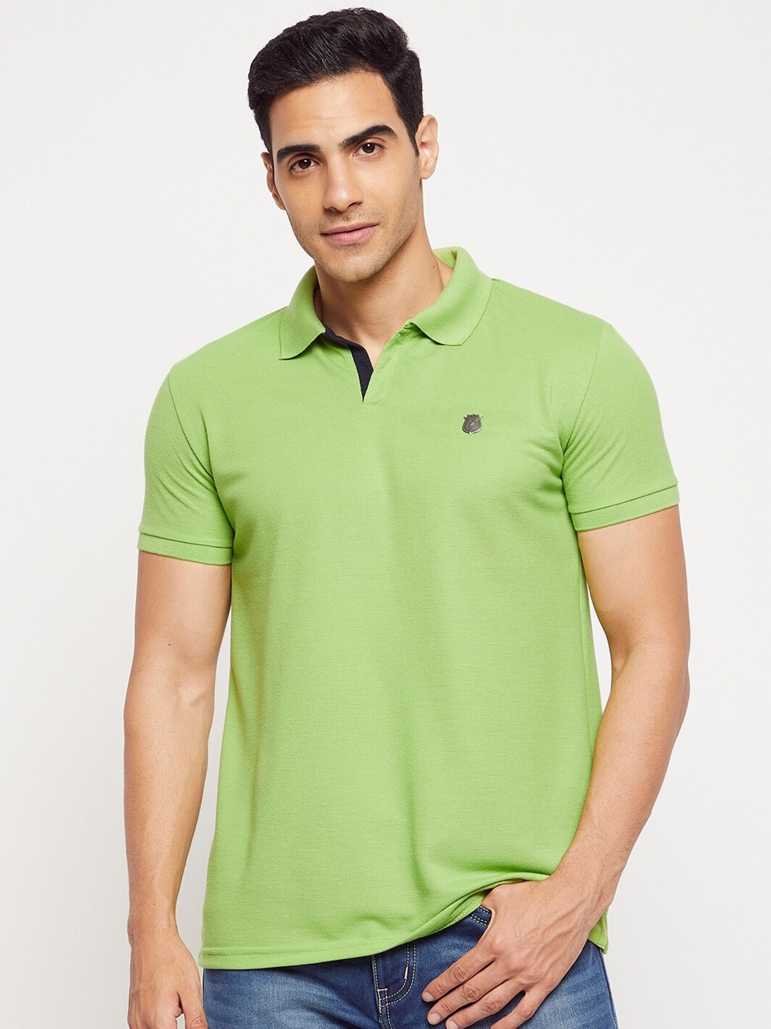 

HARBOR N BAY Men Cotton Polo Collar T-shirt, Green