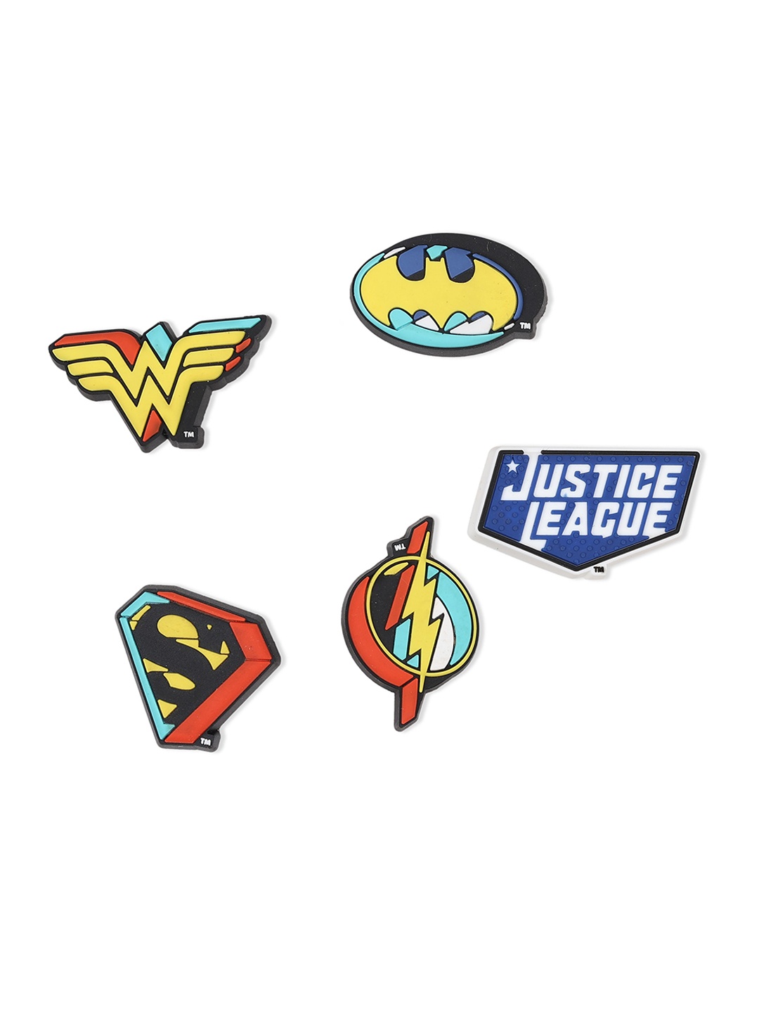 

Crocs Set Of 5 DC Comics Symbol Jibbitz Shoe Charms, Blue