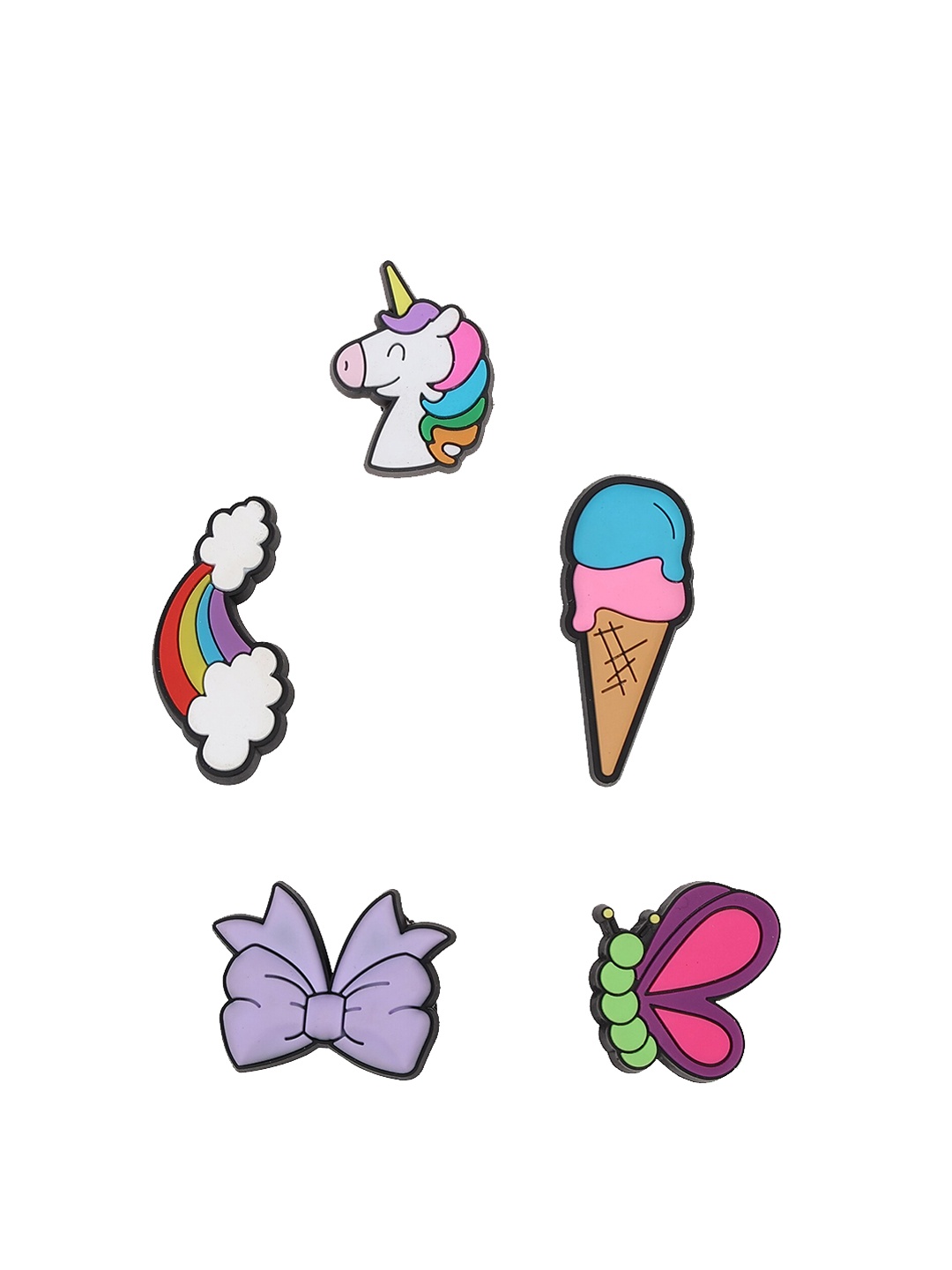 

Crocs Set Of 5 Young Girl Cartoons Jibbitz Shoe Charms, Purple