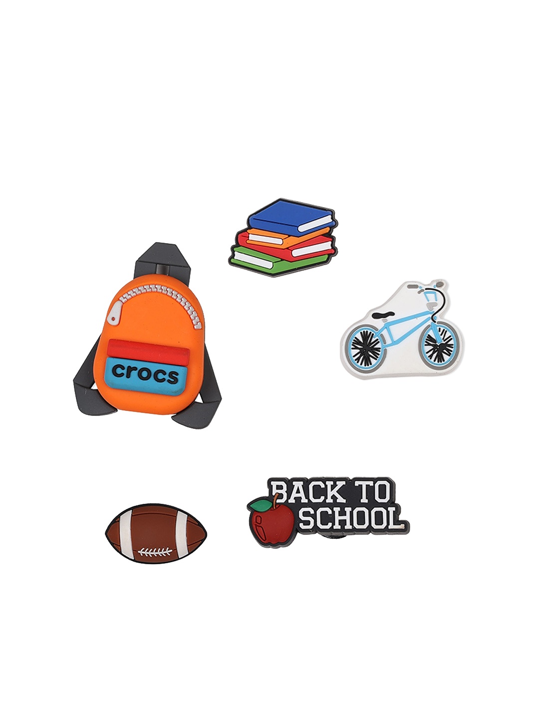 

Crocs Set Of 5 Back to School Jibbitz Shoe Charms, Orange