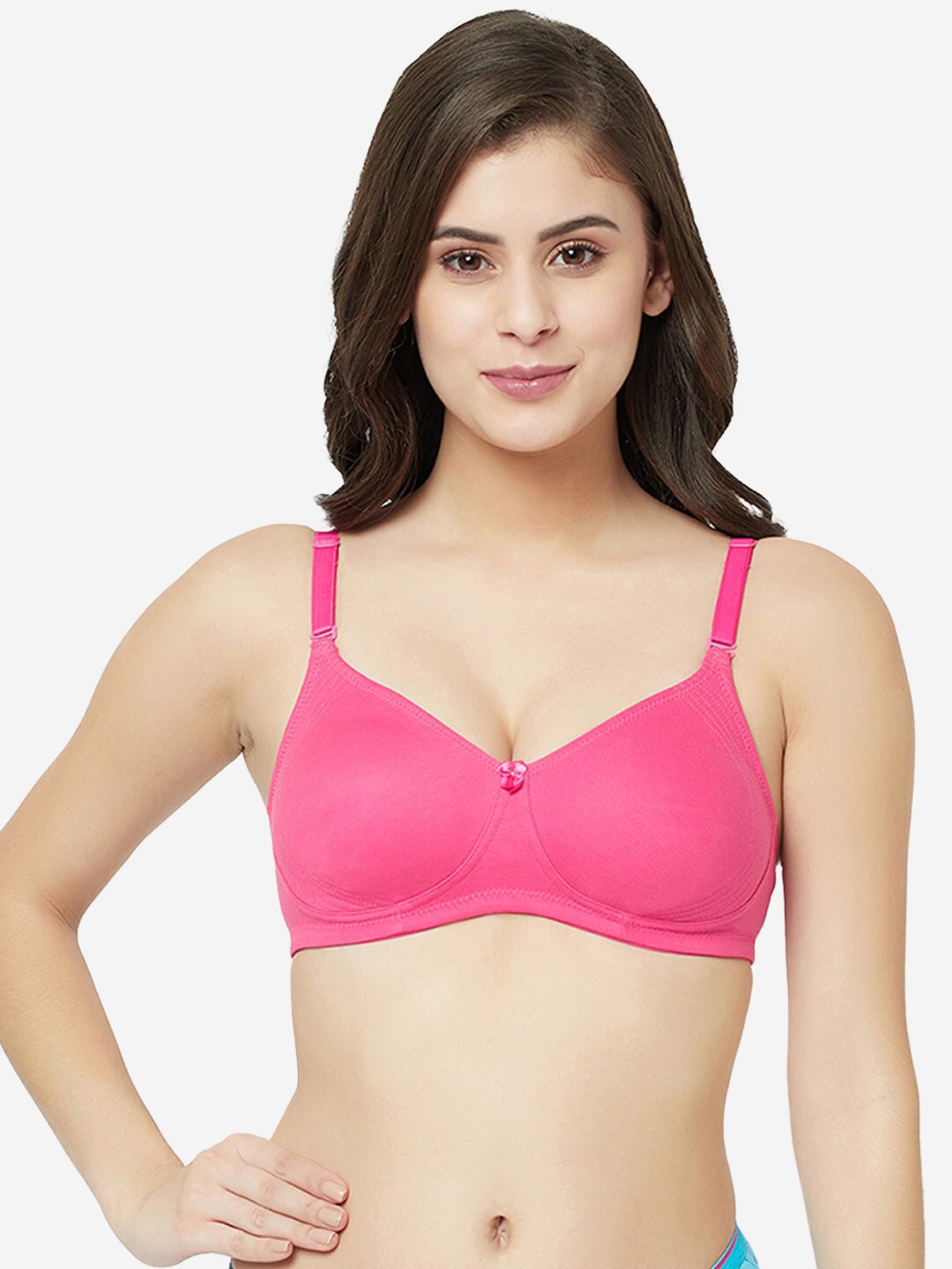 

GROVERSONS Paris Beauty Women Non-padded Non-wired Double layered Bra, Pink