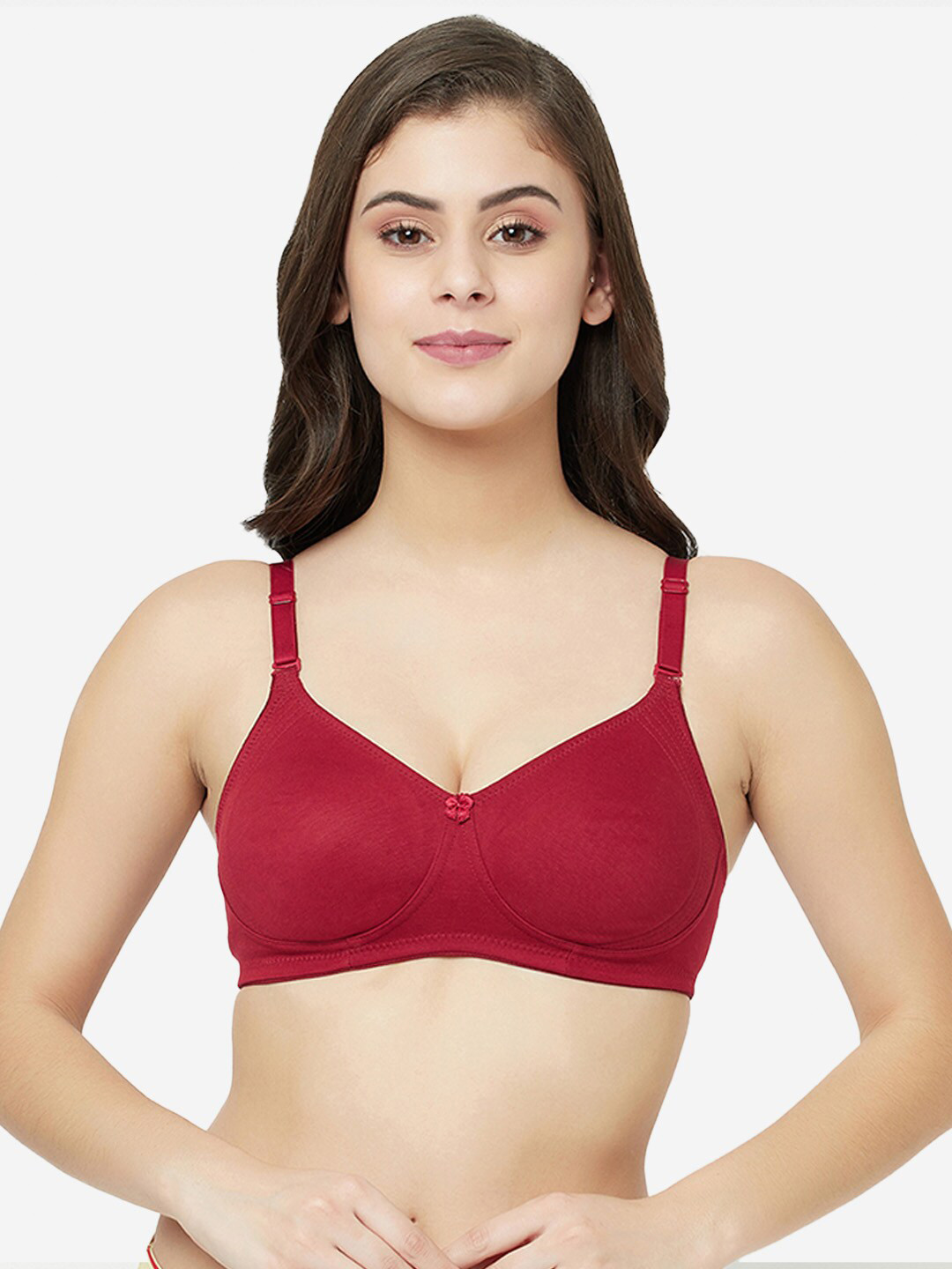 

GROVERSONS Paris Beauty Women Non-padded Non-wired Double layered Bra, Maroon