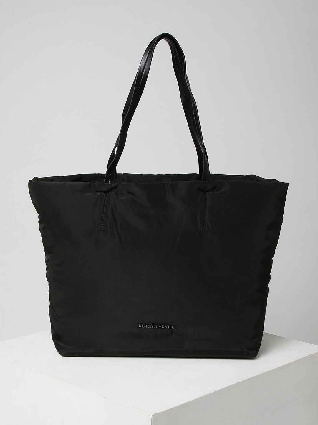 

KENDALL & KYLIE Black PU Oversized Structured Tote Bag