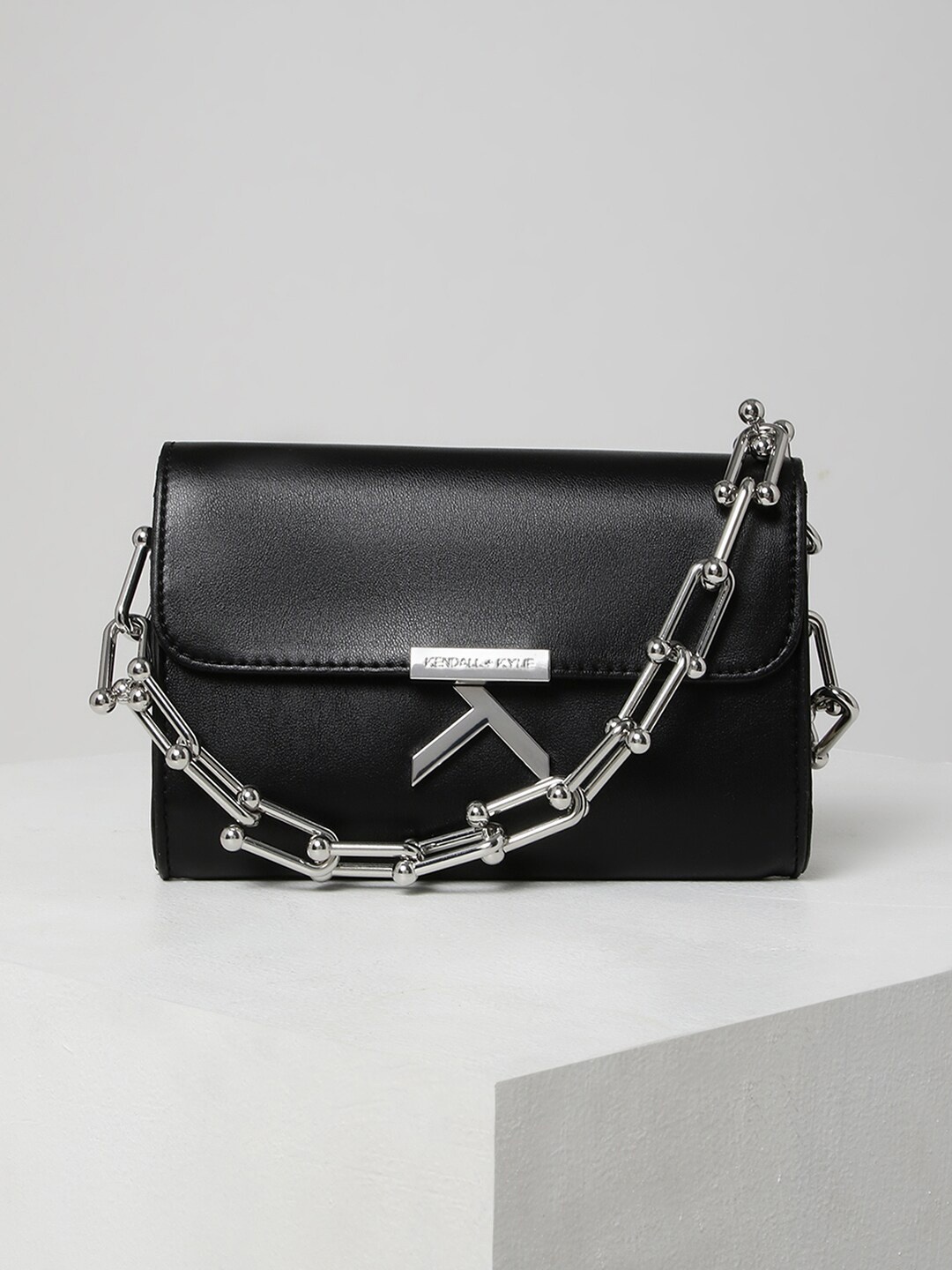 

KENDALL & KYLIE Black PU Half Moon Sling Bag