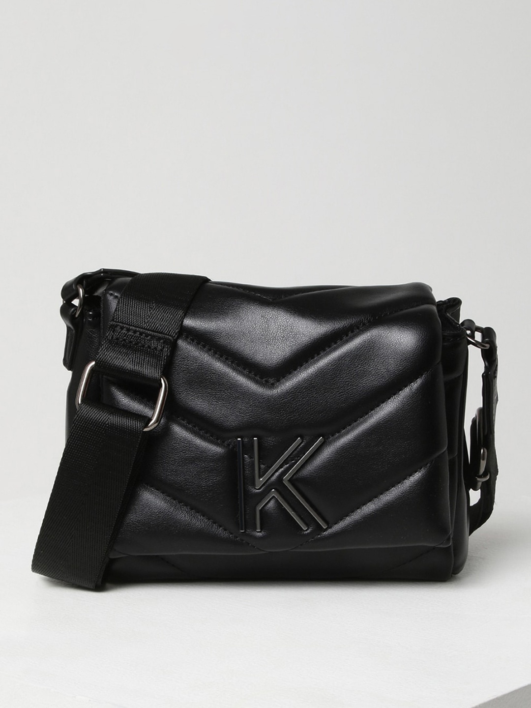 

KENDALL & KYLIE Black Structured Sling Bag with Quilted