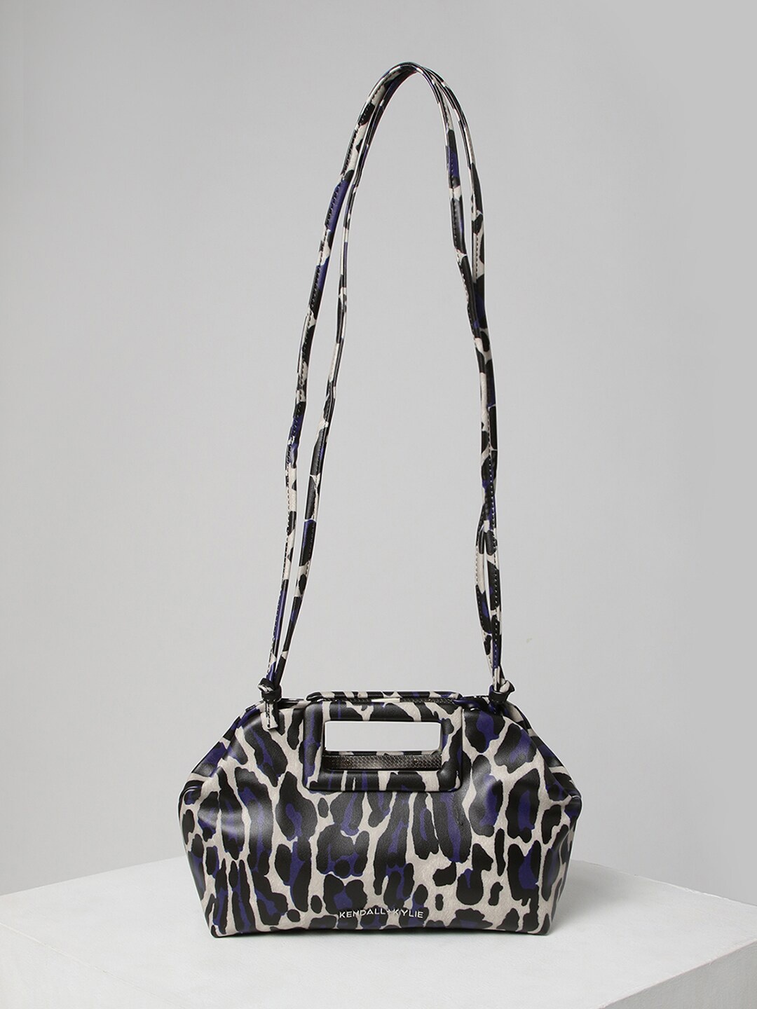 

KENDALL & KYLIE Beige Animal Printed Swagger Handheld Bag