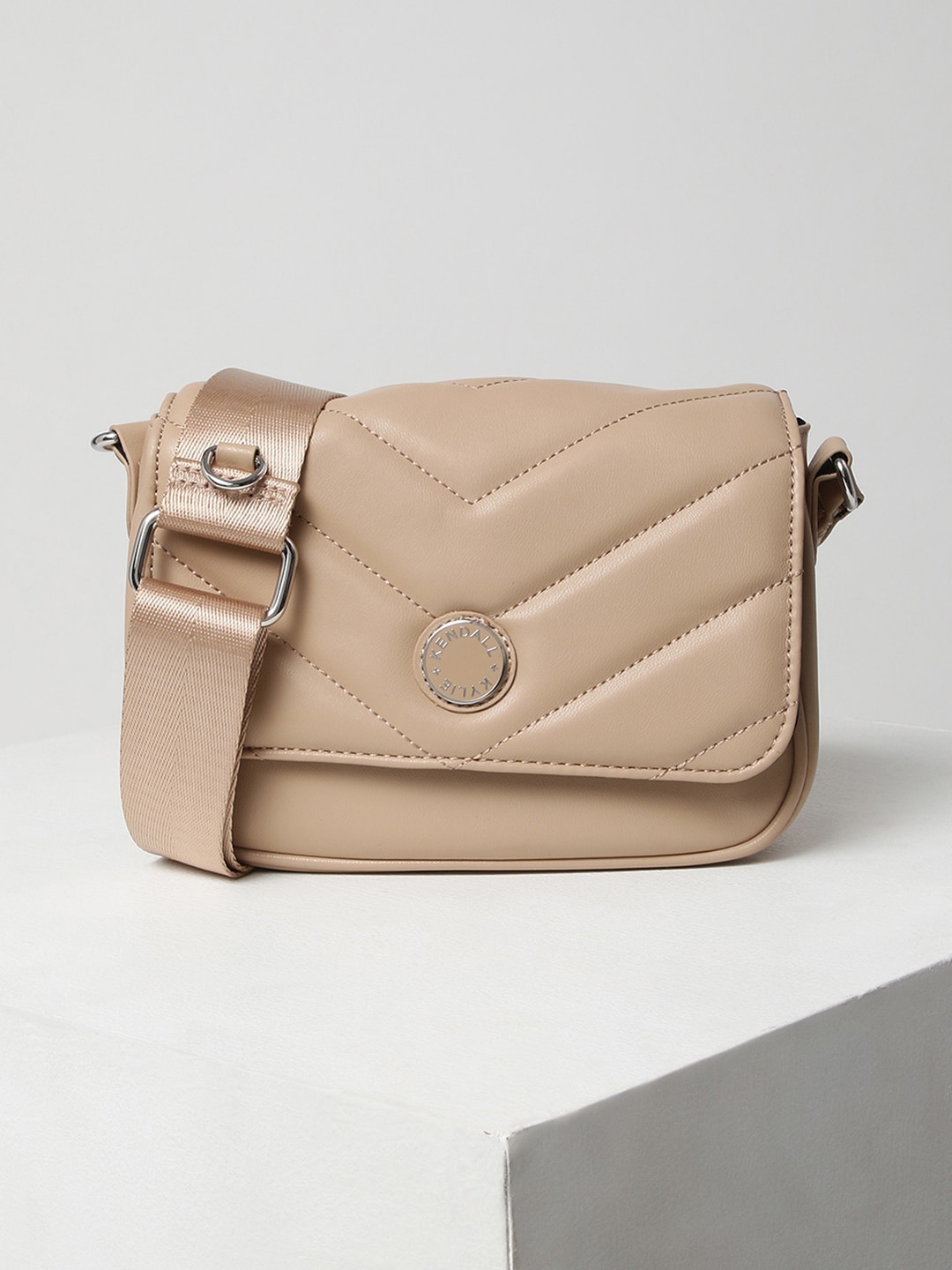 

KENDALL & KYLIE Brown Structured Sling Bag